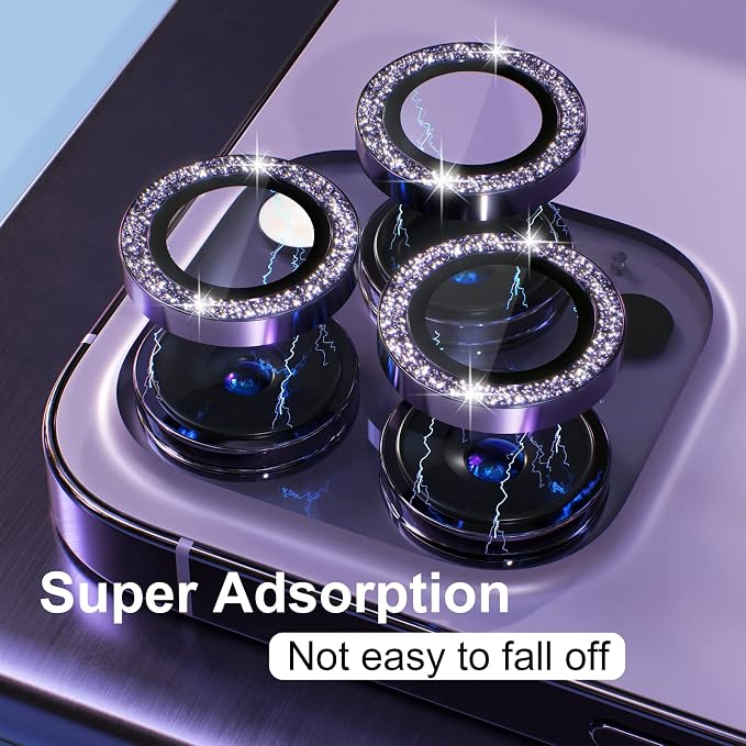 Misea for iPhone 14 Pro/iPhone 14 Pro Max Camera Lens Protector Bling, 9H