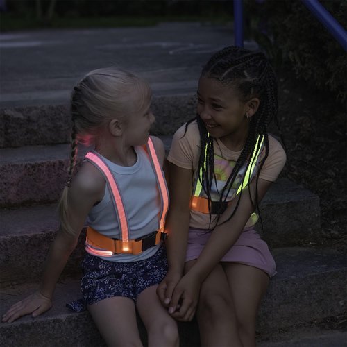 noxgear TracerJr - Child Illuminated and Reflective Safety Vest - Durable, Weatherproof and Highly Adjustable - Rechargeable, 12 Hour Battery Life for Biking, Playing or Any Outdoor Adventure (Small)