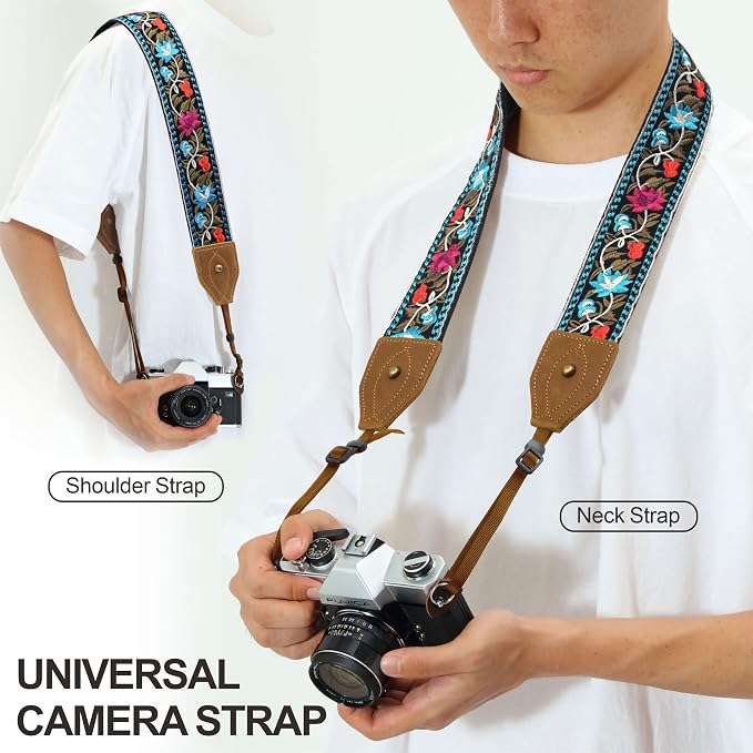 Padwa Lifestyle 2" Wide Classic Crazy Horse Art Cowhide Head Cotton Camera