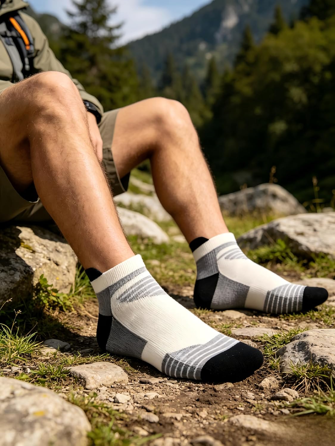 Skiennix Men's Merino Wool Ankle Socks - Ultra Soft, Breathable Athletic Wear | 3 Pairs