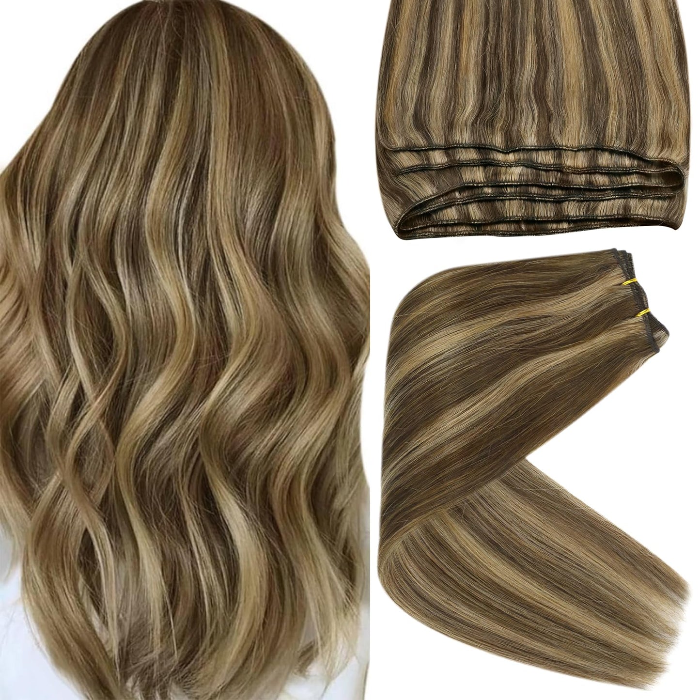Sunny Weft Hair Extensions Human Hair Brown Sew In Extensions Highlights Hair Wefts Human Hair Sew In Dark Brown Highlights Cara