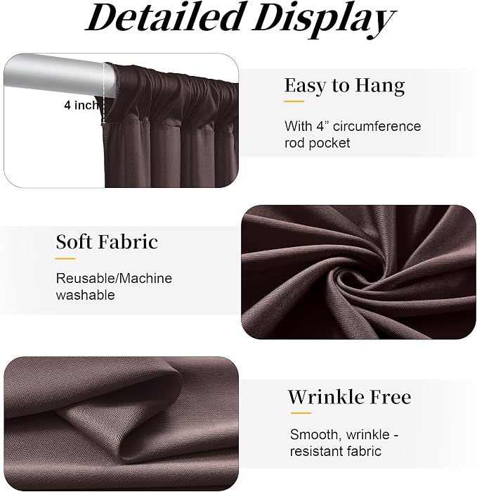 20ft x 12ft Brown Backdrop Curtains