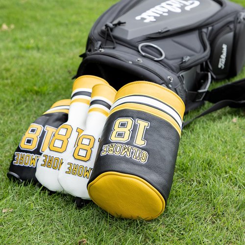 Golf Club Head Covers Funny Driver Headcover - Elegant Embroidery Premium Leather Gilmore Barrel Head Covers for Golf Clubs