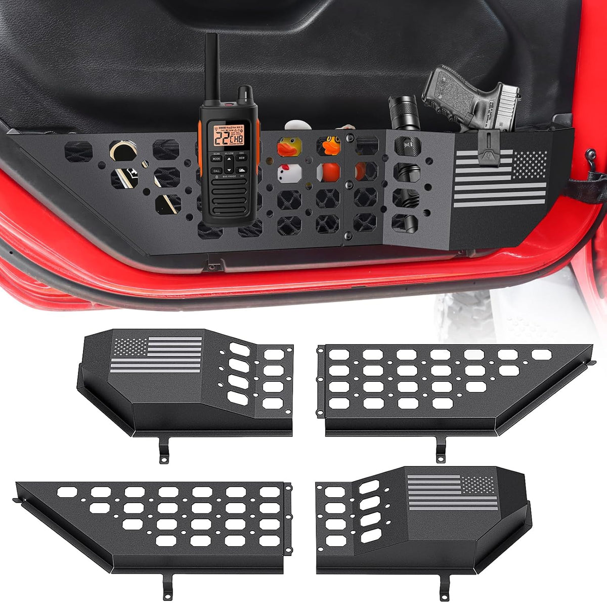 DIAMOOKY Metal Front Door Pocket Storage for Jeep Wrangler JL JLU 2018-2026