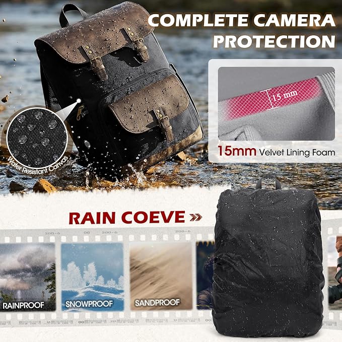RAINSMORE Camera Bag Professional