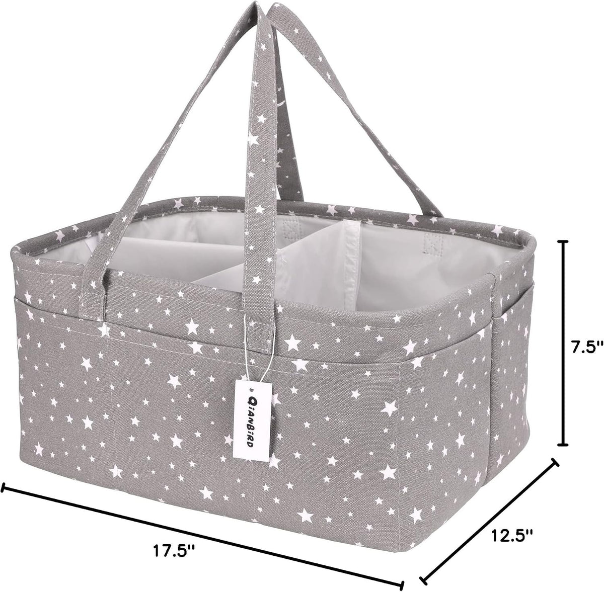 Baby Diaper Caddy Organizer- Extra Large Portable Diaper Basket with Removable Divider, Multi-Use Nursery Organizer for Diapers,Wipes,Baby Essential-Perfect Baby Basket bag Registry Must Have