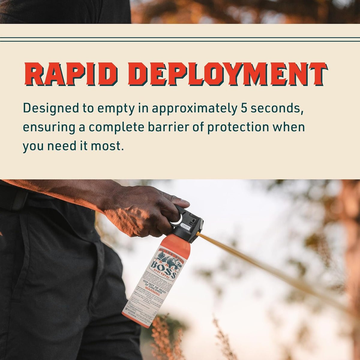 Trail Boss Bear Spray - Maximum Strength 35 ft Range | EPA Registered 7.9 oz for Hiking & Outdoor Safety