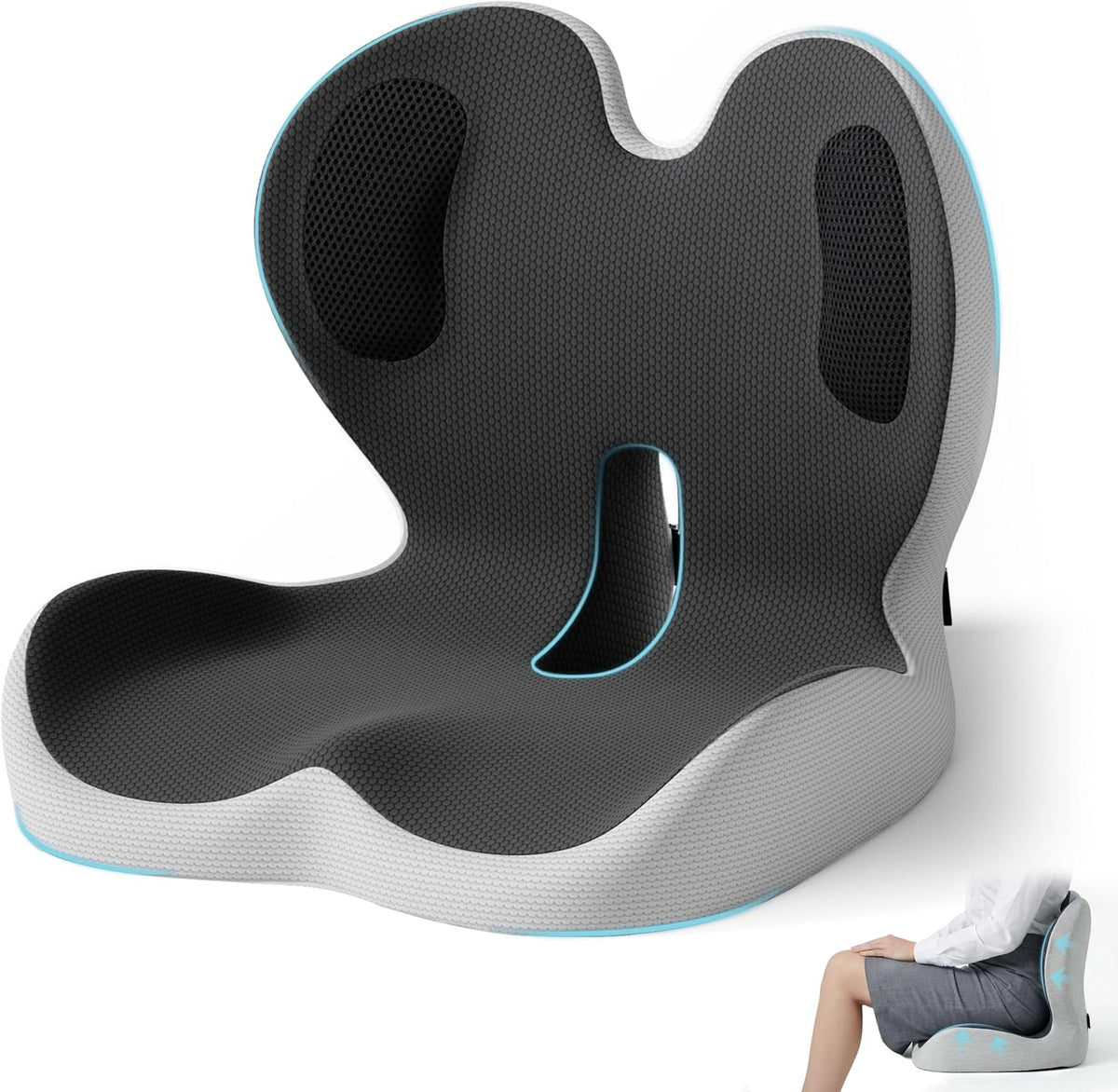 Ergonomic Seat Cushion & Lumbar Support Pillow for Office,Car