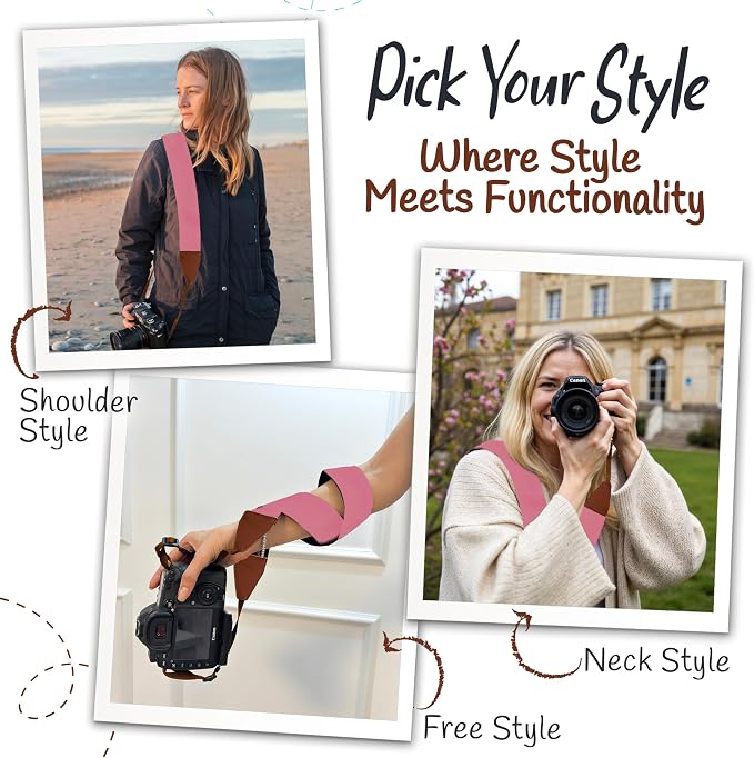 Art Tribute Camera Strap For Photographers Padded Universal Fit Neck Shoulder &