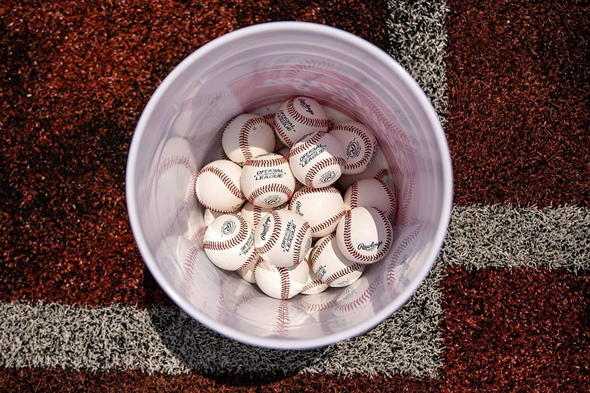Rawlings Practice Baseballs - Bucket of 24 Youth/14U Official League Balls | ROLB1X