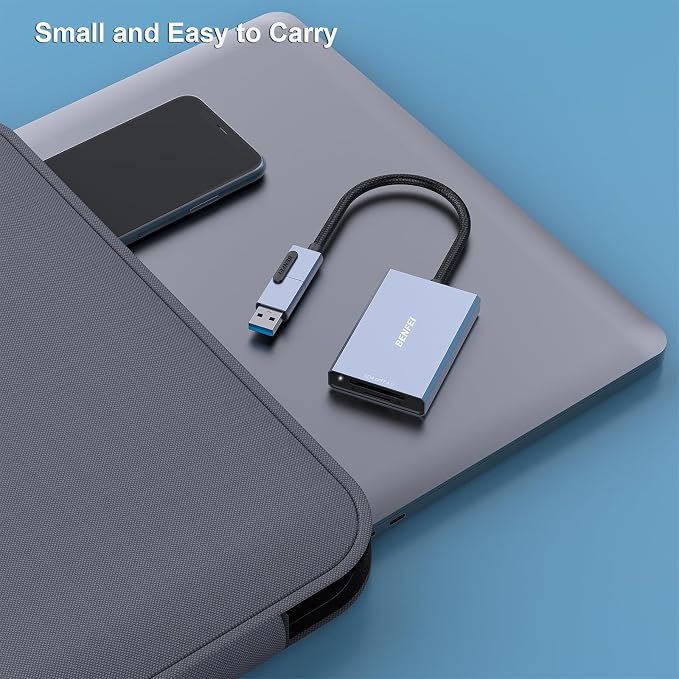 BENFEI SD 4.0 Card Reader, USB-C/USB-A 2-in-1 Memory Card Reader,
