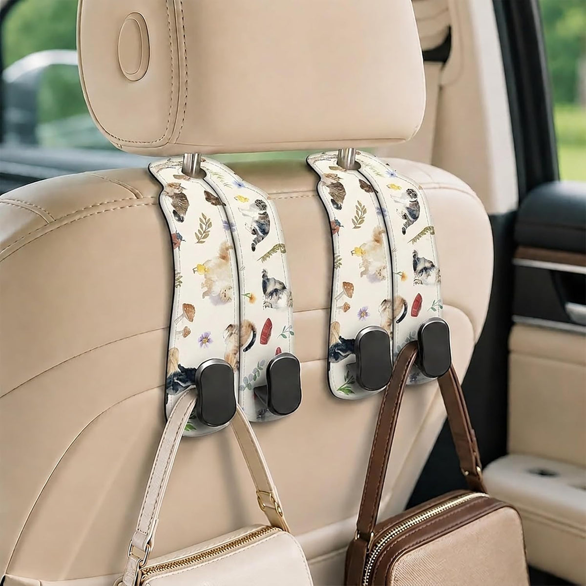 Cute Alien Car Seat Headrest Hooks for Purses & Bags