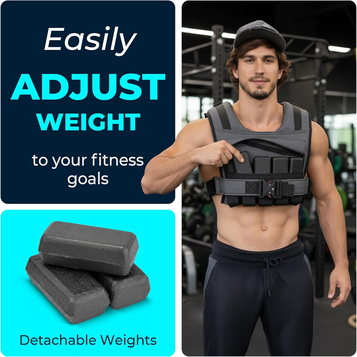 Skiennix Adjustable Weighted Vest - Enhance Fitness & Strength Training for Men and Women | Perfect for Running & Cross Training