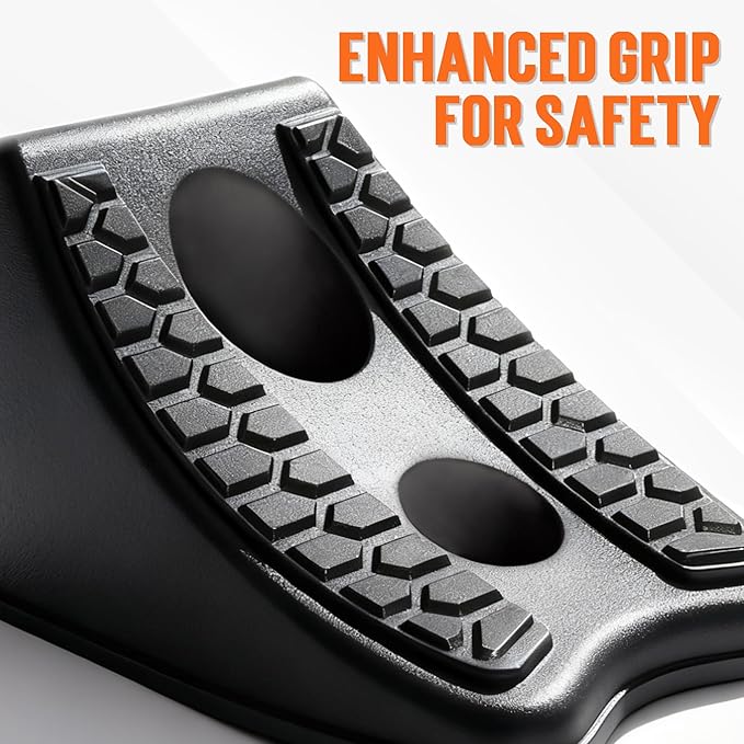 TONDA Wheel Chocks, Heavy Duty Wheel Wedge for Car, Travel Trailer - 8"×4.7"×4.7" - 4 Pack, Black