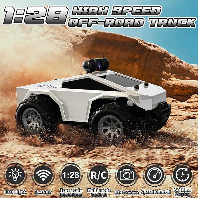 RC Cars with Camera Remote Control Truck with 720P HD FPV Camera, All-Terrain
