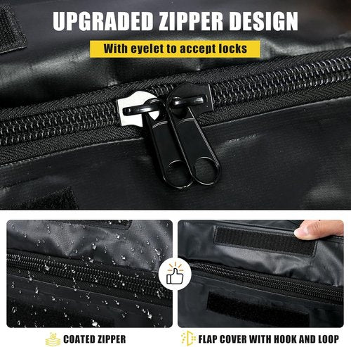 MaxxHaul Soft Shell Cargo Carrier Bag - Heavy Duty, Water Resistant, 47" x 20" x 20", Black with Tie Down Straps