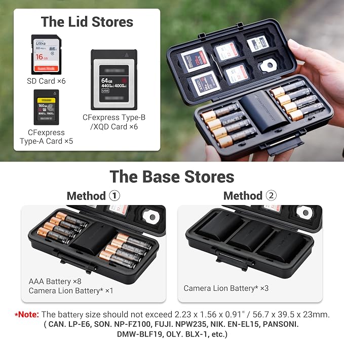 JJC Camera Battery SD Card Case