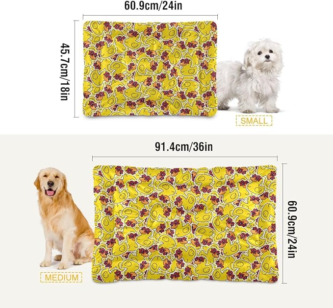 Rubber Duck Star Pet Bed Cute Dog Bed Mat Absorbing Non Slip Pad Pet Sleeping Mat for Small, Medium, and Large Dogs Puppy Cat 24 in x 18 in