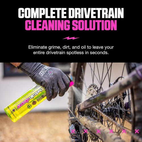 Muc-Off Bio Drivetrain Cleaner - Biodegradable Bicycle Chain Degreaser Spray | All Bike Types