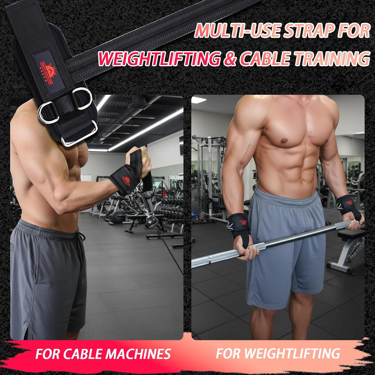 Skiennix Non-Slip Lifting Straps - Durable Wrist Cuffs with Double D-Ring for Weightlifting & Deadlifts
