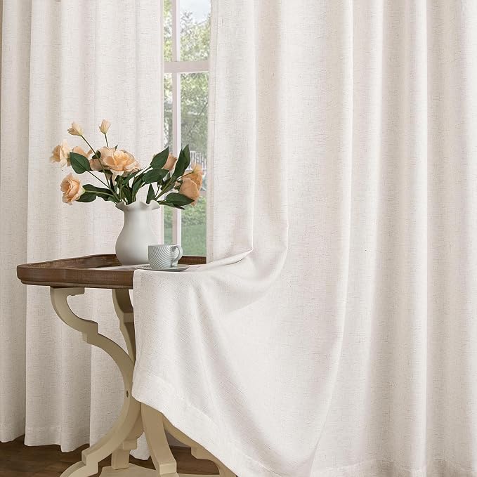 Memory Trained Pinch Pleated Curtains 72 Inches Long, Viral Linen Pinch Pleat