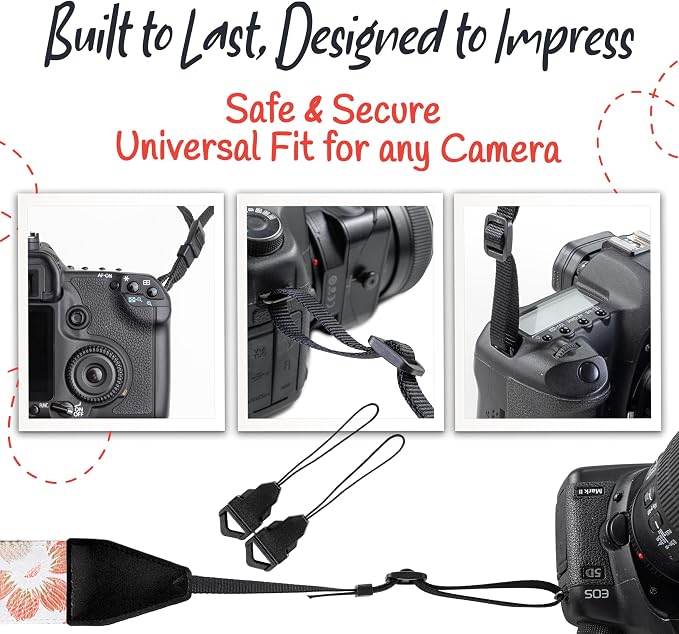 Art Tribute Camera Strap, Vintage Embroidered Neck Shoulder & Crossbody Camera