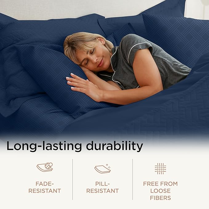 Threadmill Twin Sheets for Twin Mattress | 800 Thread Count Jacquard Folkstone Blue Sheets | 100% Cotton 3 Piece Bed Sheets | Extra Long Staple Cotton | Cotton Sheet with Elasticized Deep Pocket