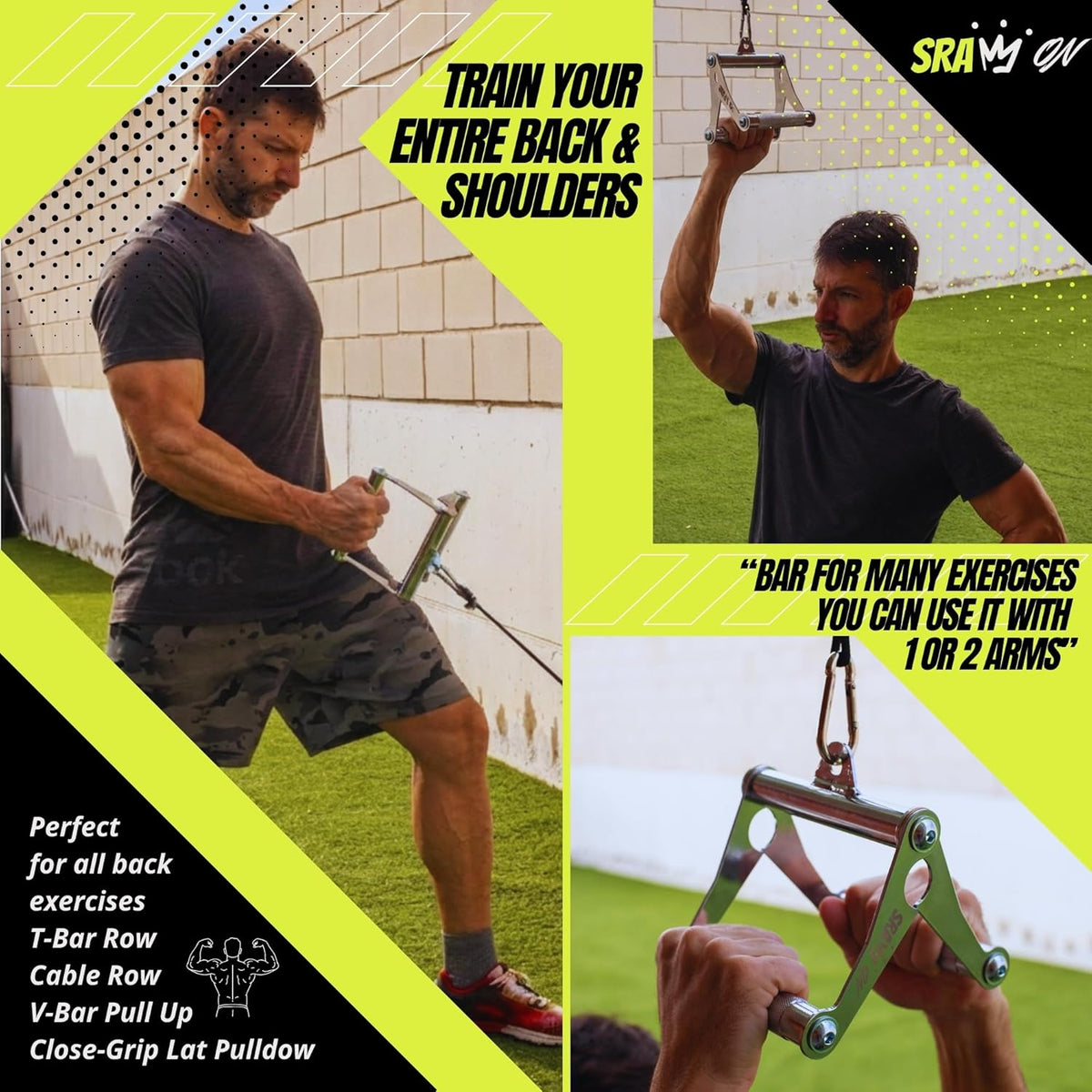 V Bar Attachment | Landmine Handle for Barbell - Durable Steel with Electroplating | USA Patented