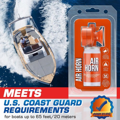 Air Horn 1.4oz - 122dB Loud Marine Safety Horn | Heard Up to 1/2 Mile, US Coast Guard Approved