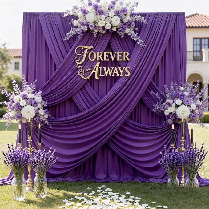 20ft x 12ft Purple Backdrop Curtains