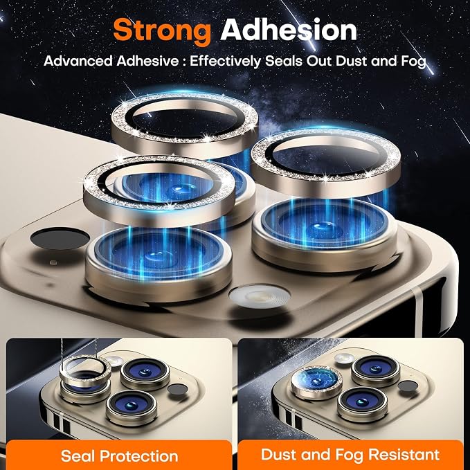 for iPhone 15 Pro/15 Pro Max Camera Lens Protector, Tempered Glass Screen