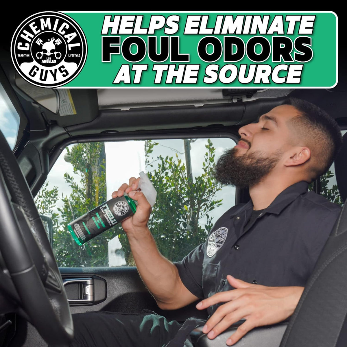 Chemical Guys, New Car Smell Air Freshener & Odor Neutralizer Spray, 16 oz | Refreshes interiors with a new car scent while neutralizing odors, adjustable spray strength for any vehicle