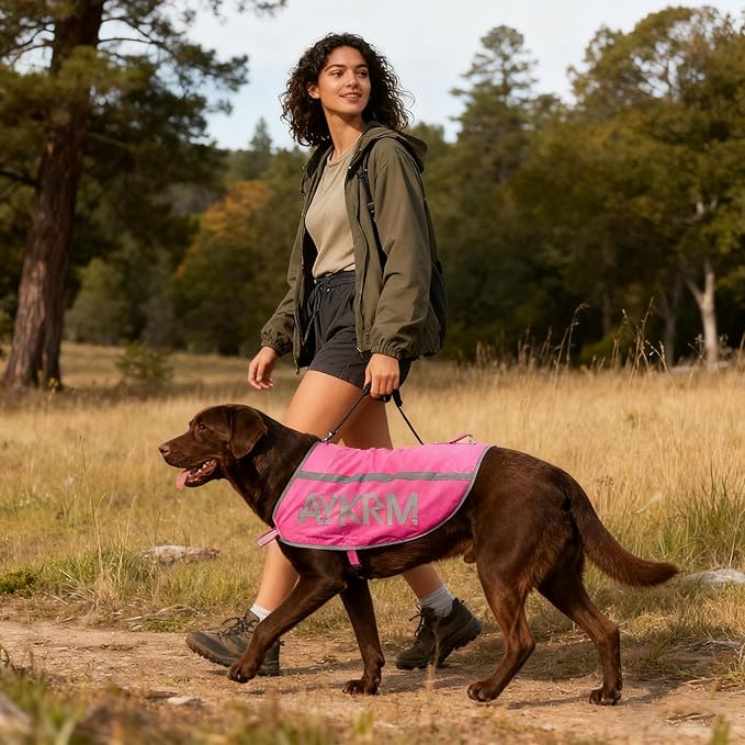 Print Pink Reflective Dog Vest for XSmall Breeds,High Visibility Dog Safety Vest Harness with Removable Bell Keep Safe from Hunting, Training & Cars Accidents