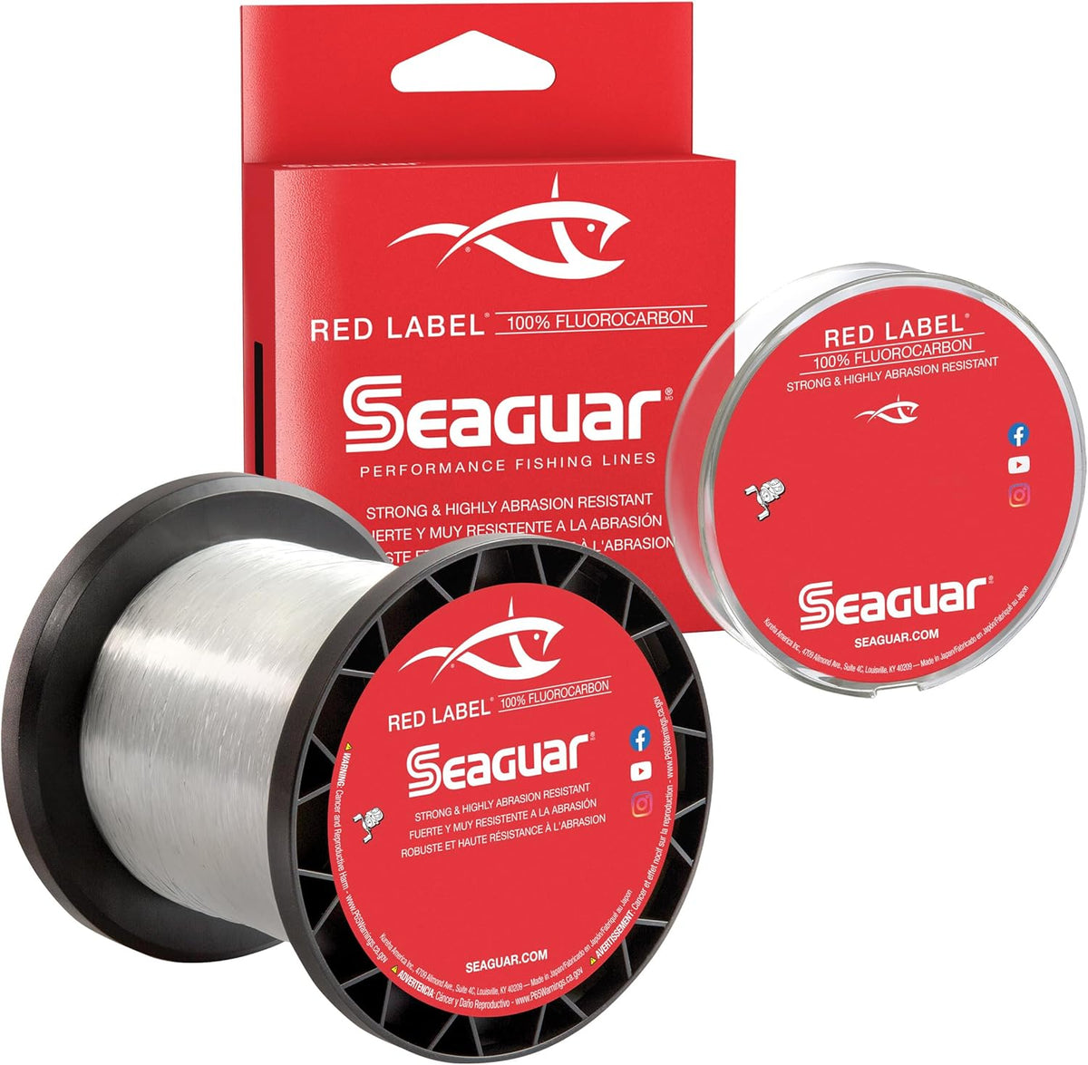 Seaguar Red Label Fishing Line - 100% Fluorocarbon for Power Baits | Clear, Heavy-Duty, Multiple Sizes
