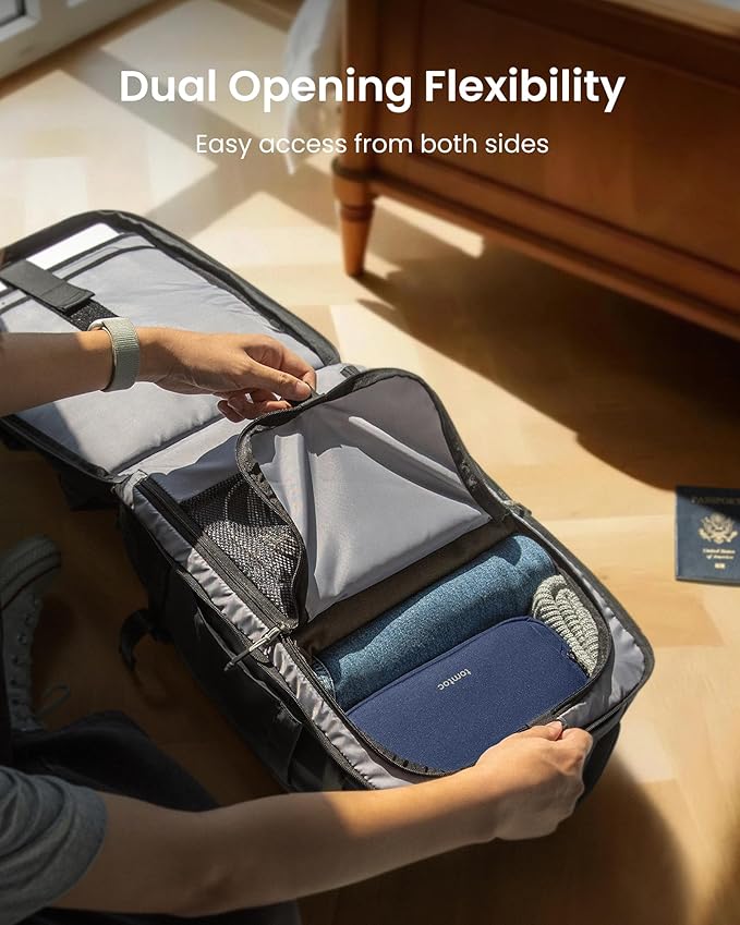 tomtoc Travel Backpack 40L, TSA Friendly Flight Approved Carry-on Luggage Hand