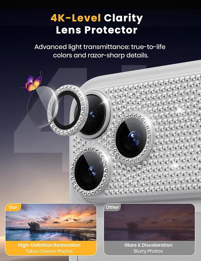 Hoerrye Bling Diamond Camera Lens Protector