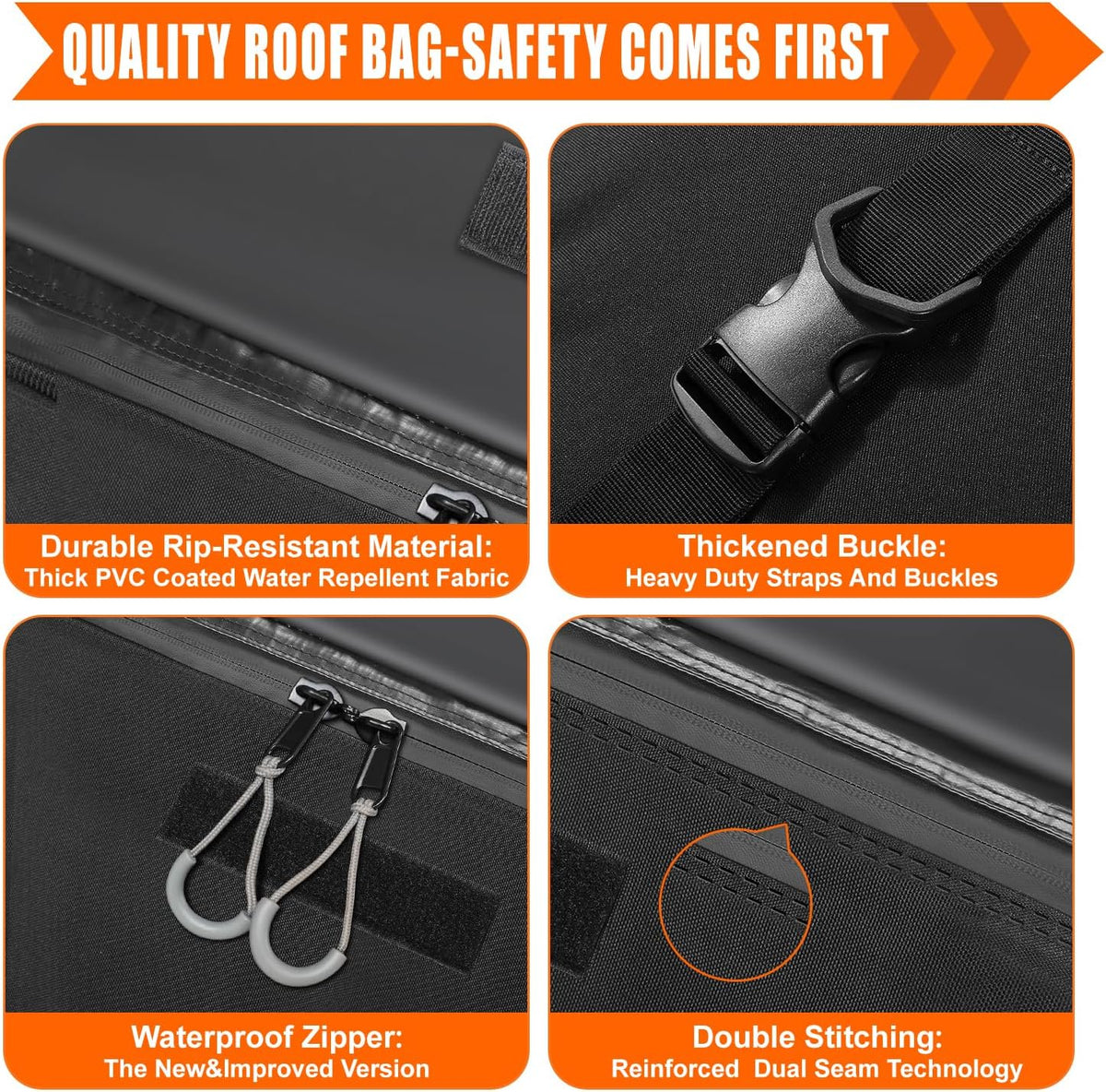 Sailnovo Rooftop Cargo Carrier - 20 Cubic Feet Waterproof Roof Bag with 6 Tie-Down Straps | Ideal for Cars with or Without Rack