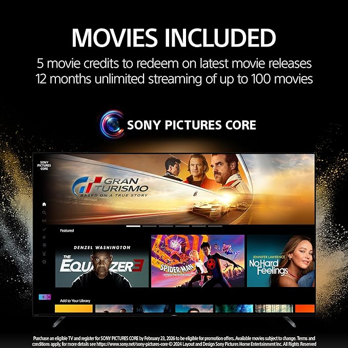 Sony K55XR80 55 Inch IMAX Enhanced Bravia OLED 4K HDR Google TV with an Austere 7S-PS4-US1 4-Outlet Power with Omniport USB (2024)
