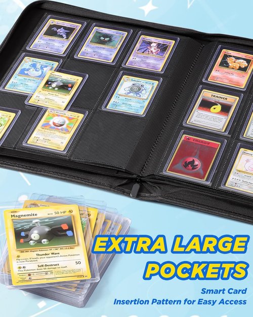 9 Pocket Toploaders Binder by [Brand Name] - Premium Zippered Card Album for 288 Trading Cards