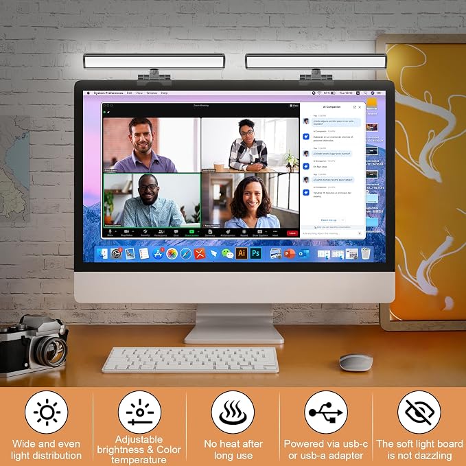 Video Conference Lighting, Monitor Light Bar, Eye-Caring Computer Light