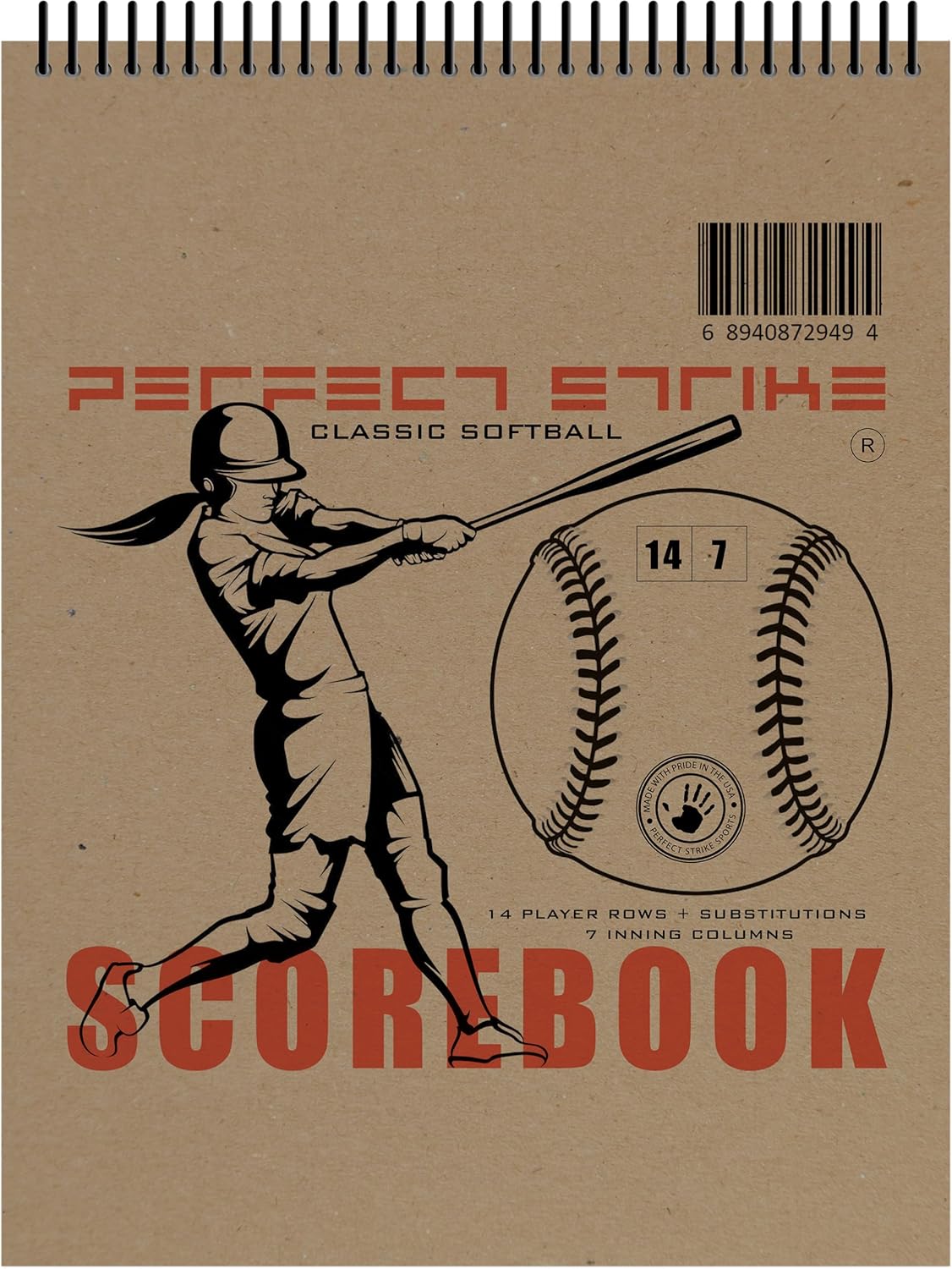 Perfect Strike Softball Scorebook - Heavy Duty with Rules & Scoring Instructions | Youth & Adult Use
