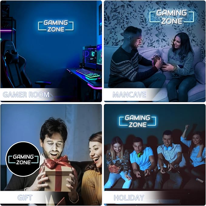 Kavaas Game Zone Neon Sign for Gameroom Wall Decor LED Light Signs