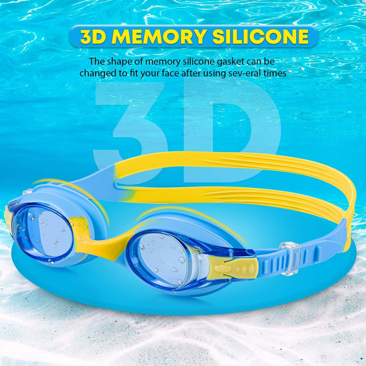 Portzon Swim Goggles for Kids - Anti-Fog, Leak-Proof Design for Clear Vision in Water