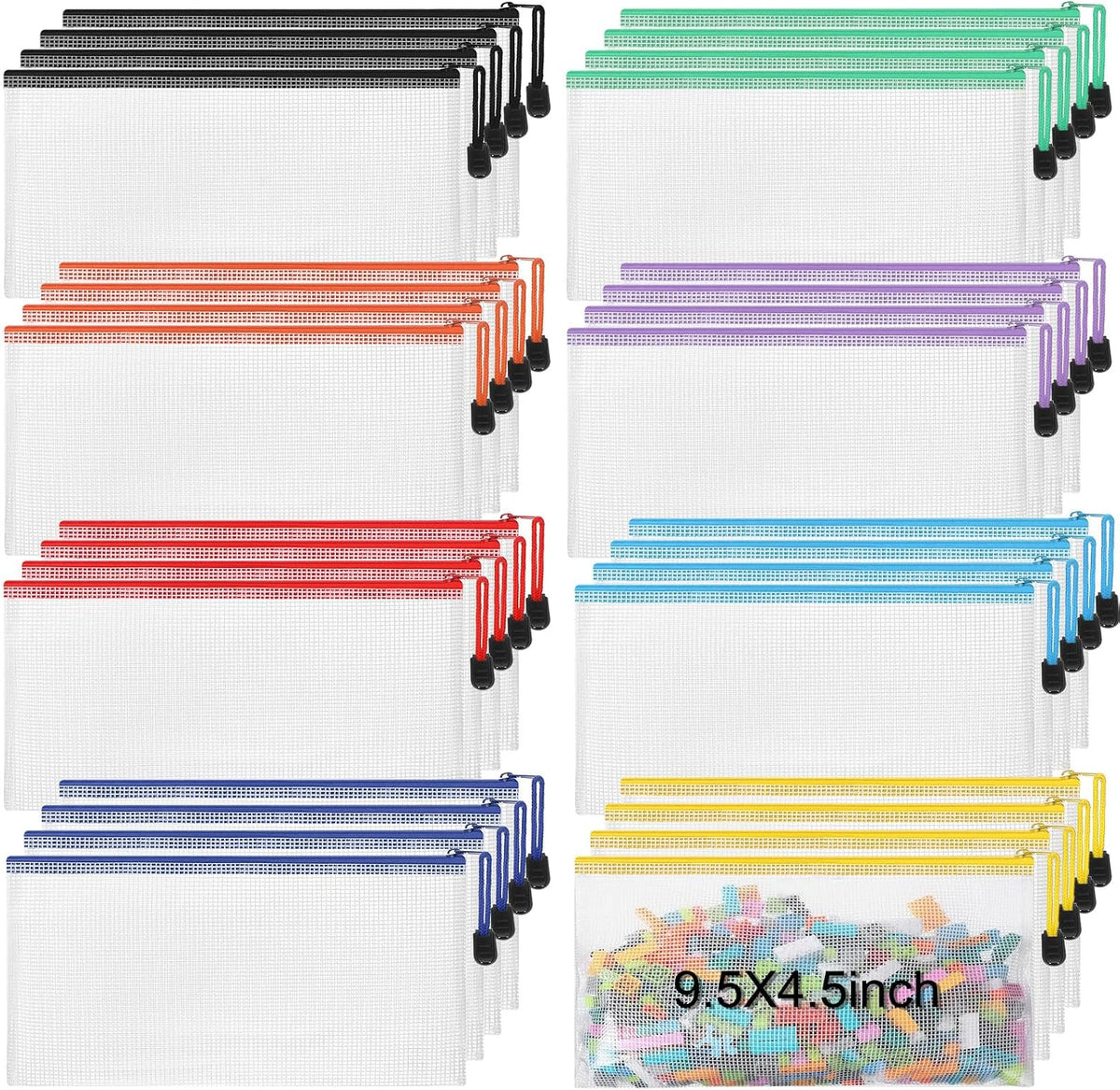 Jetec 32 Mesh Zipper Bags Bikini, Sweet Color, 9.5 x 4.5 Inch, 32 Pcs