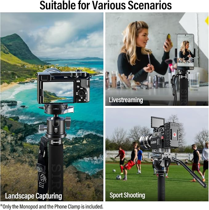 SIRUI Carbon Fiber Monopod for cameras, 6 Sections, Load up 15kg, included