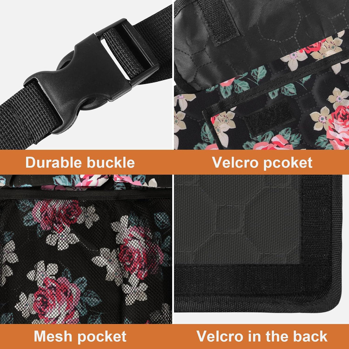 Car Trunk Organizer, Super Capacity Backseat Car Organizer for SUV/Truck/MPV(42"*18"), Hanging Car Storage Organizer with 8 Pocekts, Car Accessories for Women and Men- Floral