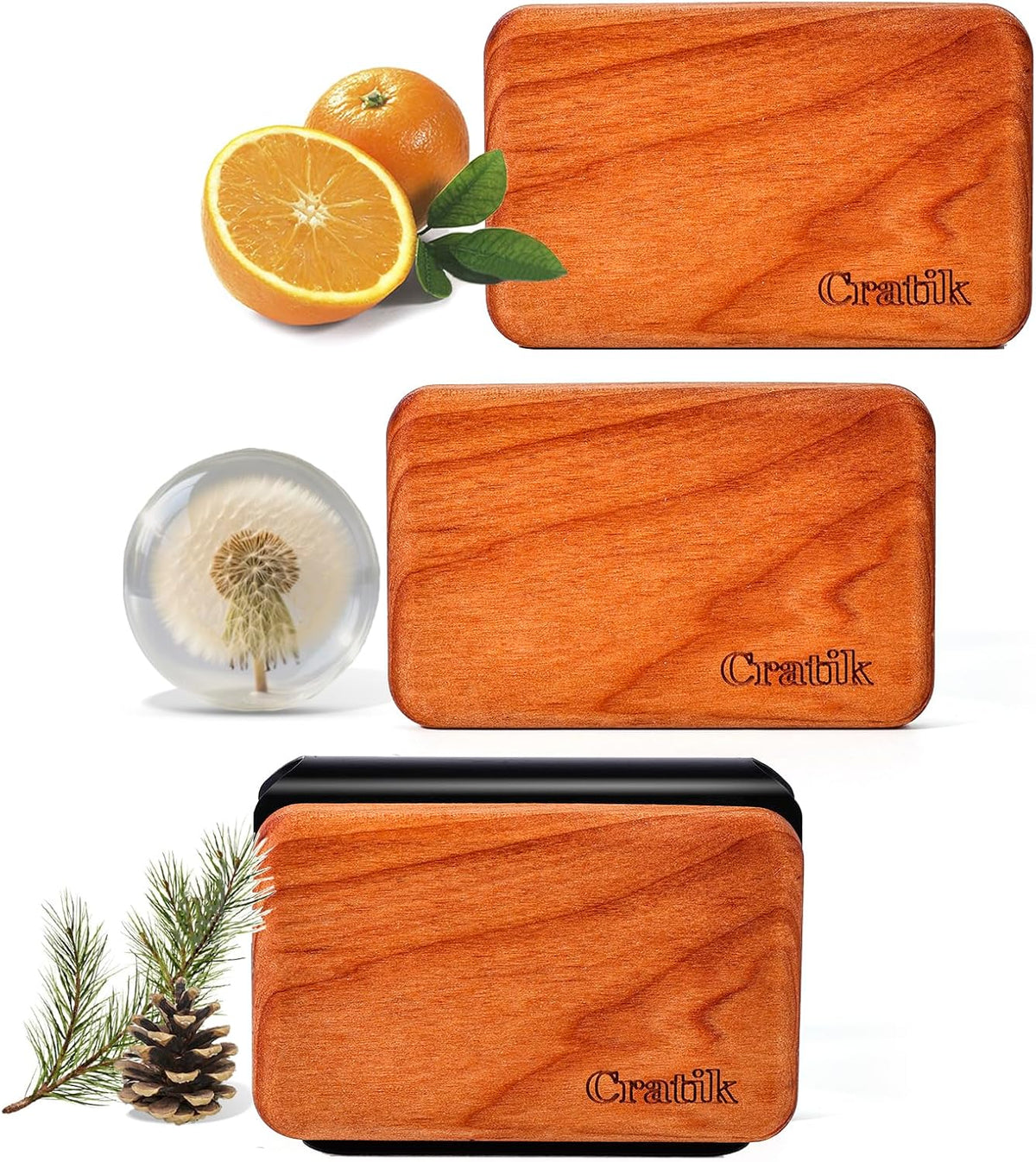 Car Air Freshener - Wood Air Freshener - Car Odor Eliminator for Visor Clip-Variety Scent Refill, Vehicle Scent Diffuser for Cabin, Truck & SUV - Pack of 3 (Grove-Pine-Open air)-CLIP INCLUDED