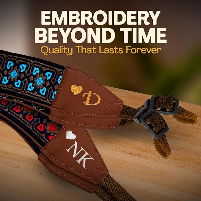 Art Tribute Custom Camera Strap Vintage Blue