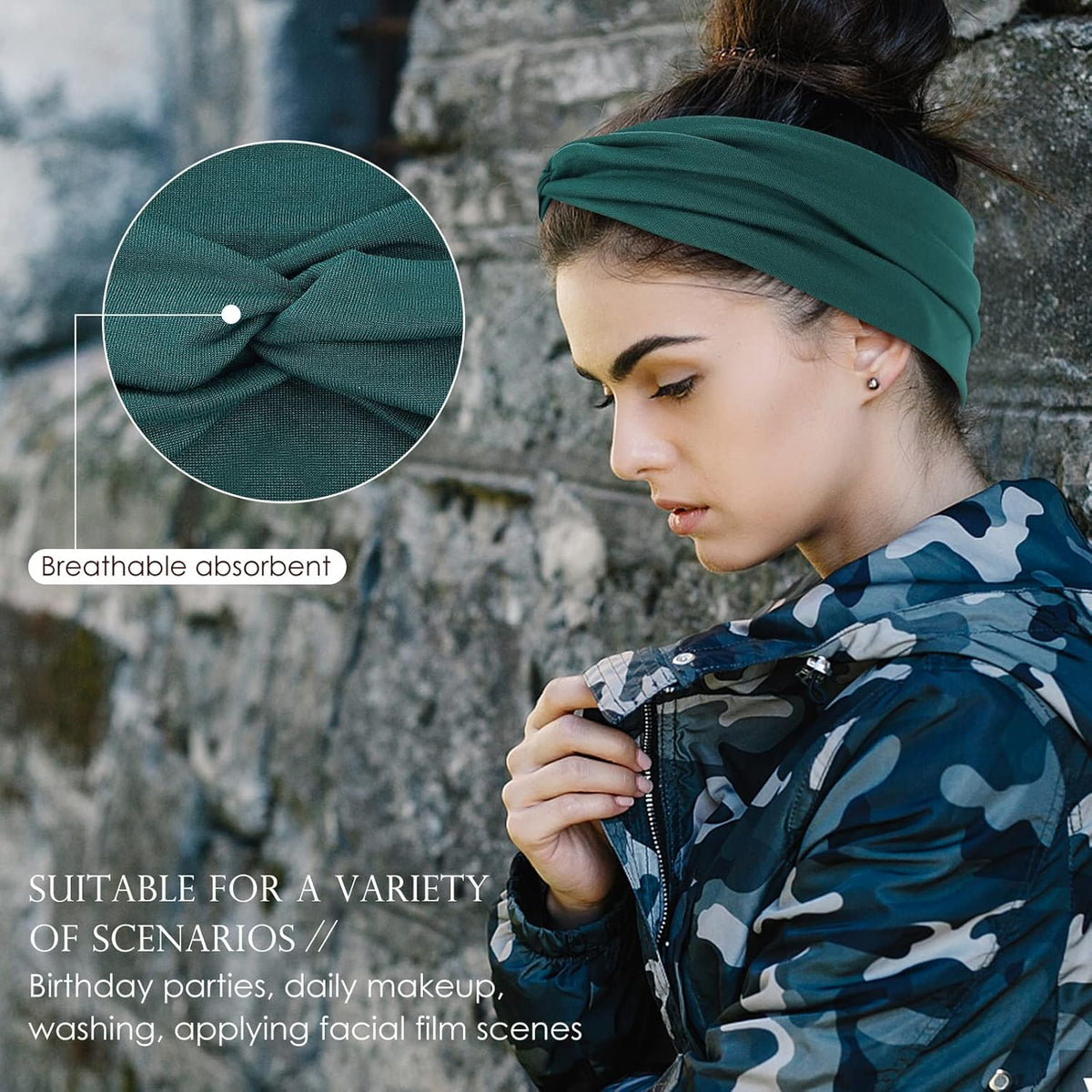 Panleding Stretchy Headbands for Women - 12 Pcs Soft Twist Knotted Design for Yoga & Daily Wear