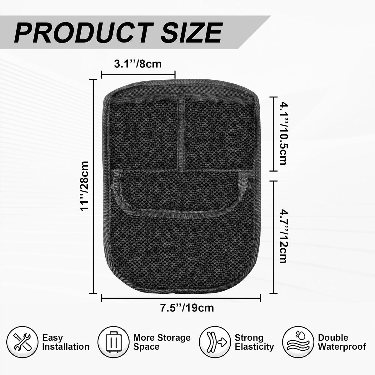 Front Trunk Lid Storage Organizer Fit for Can-Am Ryker 600 900 / Rally Edition/Sport（2015-2025) | Removable 3-Pocket Storage Bag (Black String)